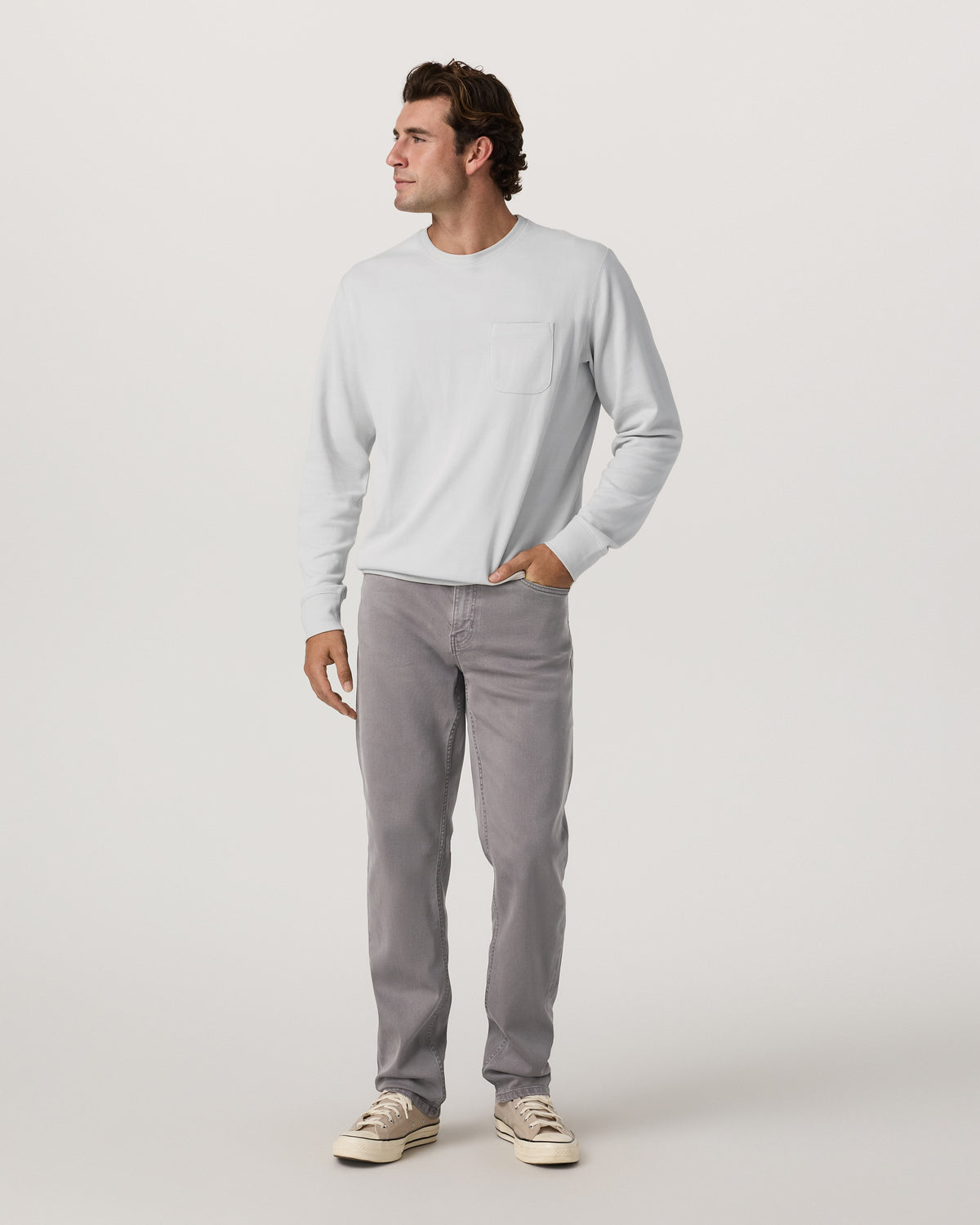 Benton Stretch Twill Pant Classic Fit 30" Cavern Grey Jeans - Image 3