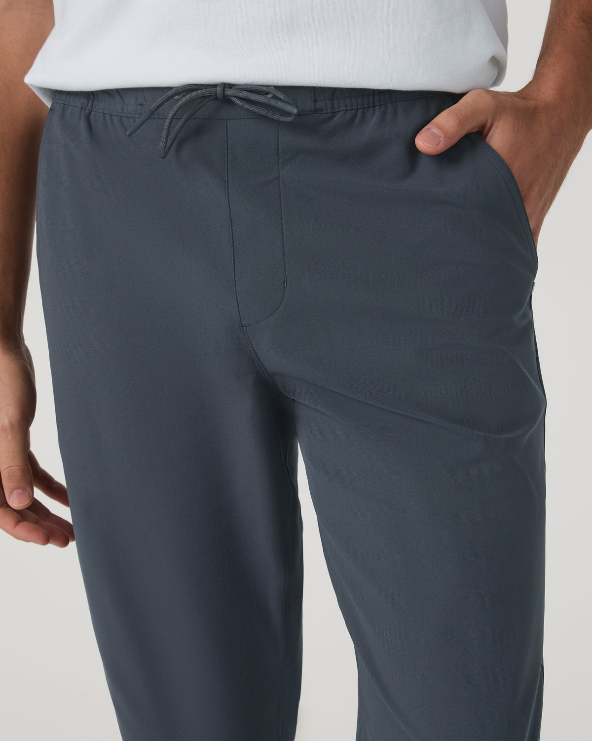 Meta Elastic Waist Pant Classic Fit Men's Charcoal Pants - Image 2