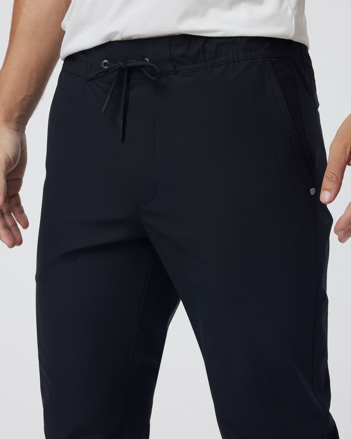 Meta Elastic Waist Pant Black 5-Pocket Stretch Pants - Image 2