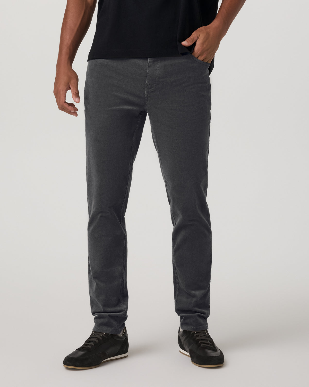 Optimist 5 Pocket Cord Pant Athletic Slim Fit Charcoal