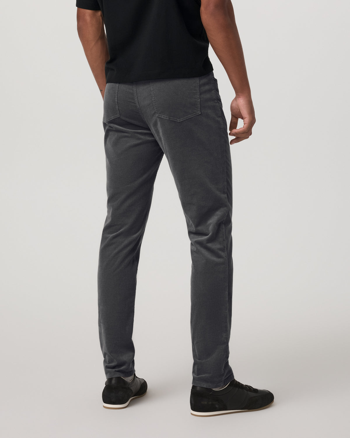 Optimist 5 Pocket Cord Pant Athletic Slim Fit Charcoal - Image 3