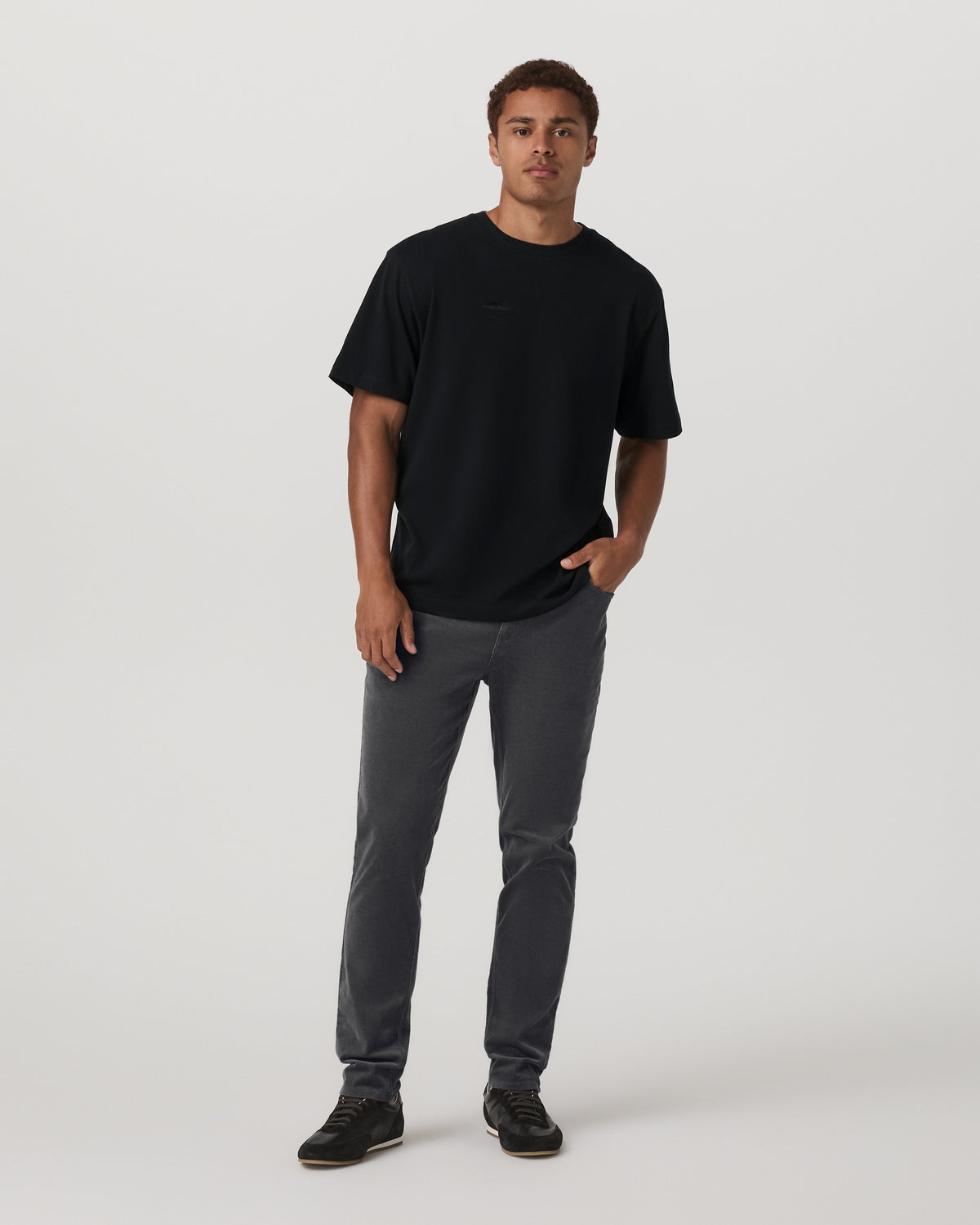 Optimist 5 Pocket Cord Pant Athletic Slim Fit Charcoal - Image 4