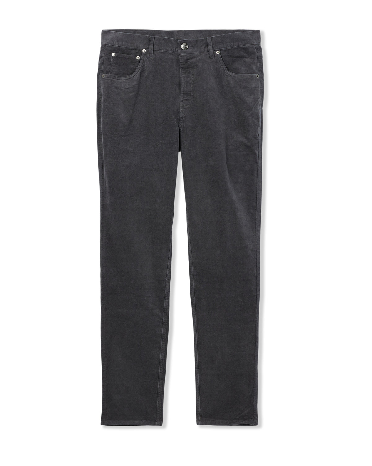 Optimist 5 Pocket Cord Pant Athletic Slim Fit Charcoal - Image 6