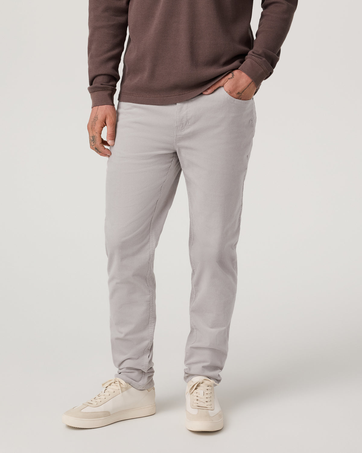 Optimist 5 Pocket Cord Pant Athletic Slim Fit Amethyst Grey - Image 2