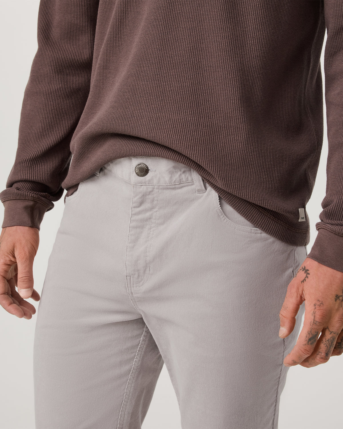 Optimist 5 Pocket Cord Pant Athletic Slim Fit Amethyst Grey - Image 3
