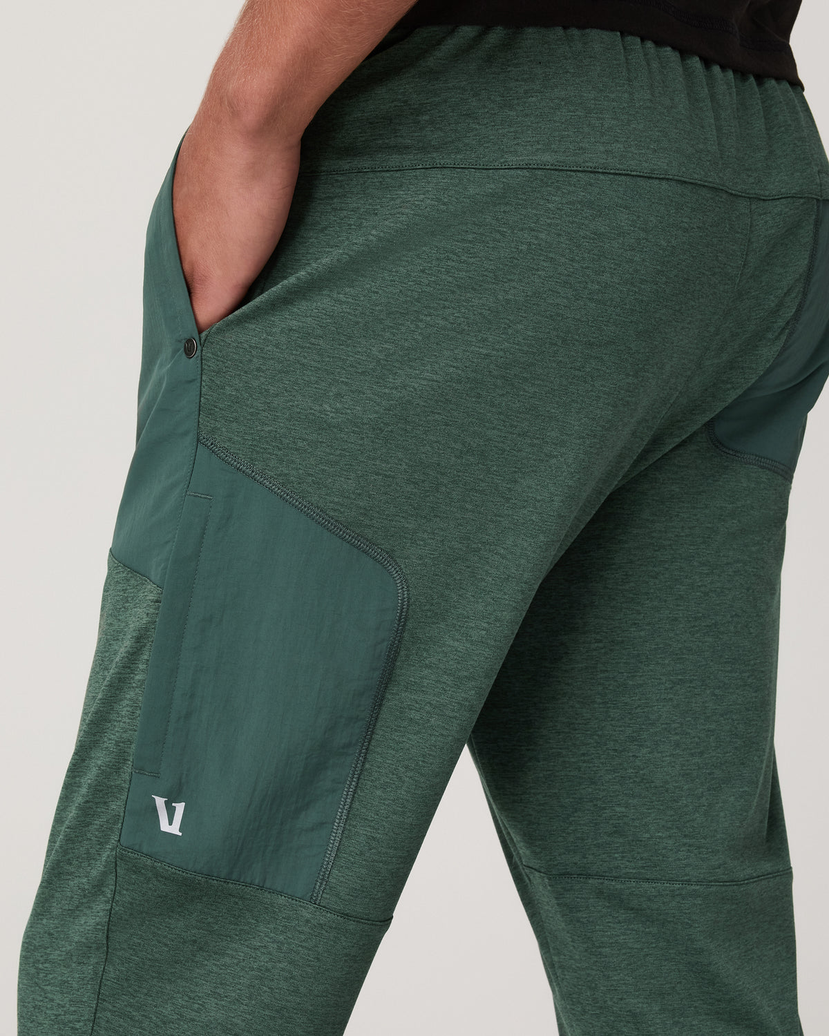 Men's Sunday Mixed Media Jogger 28" Agate Green Heather - Image 2