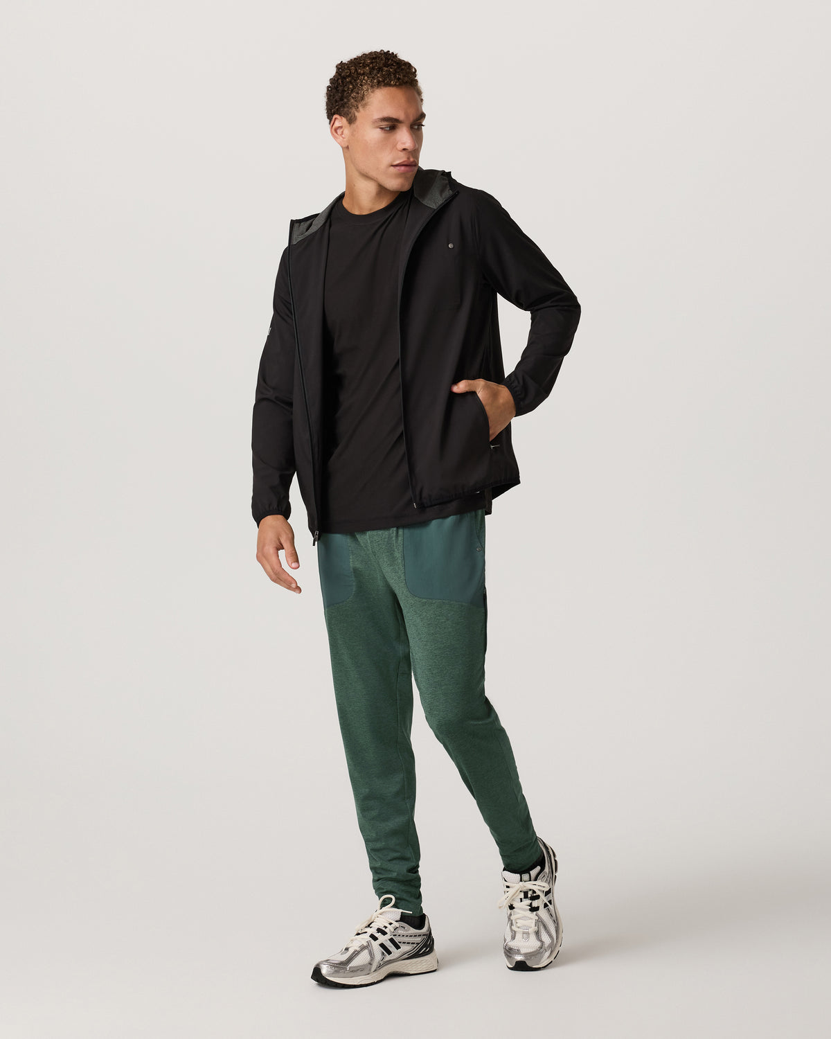 Men's Sunday Mixed Media Jogger 28" Agate Green Heather - Image 4