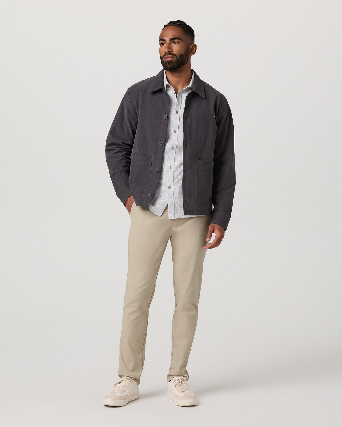 Men's Cascade Tech Chino Athletic Slim Fit 32" Trench - Image 4