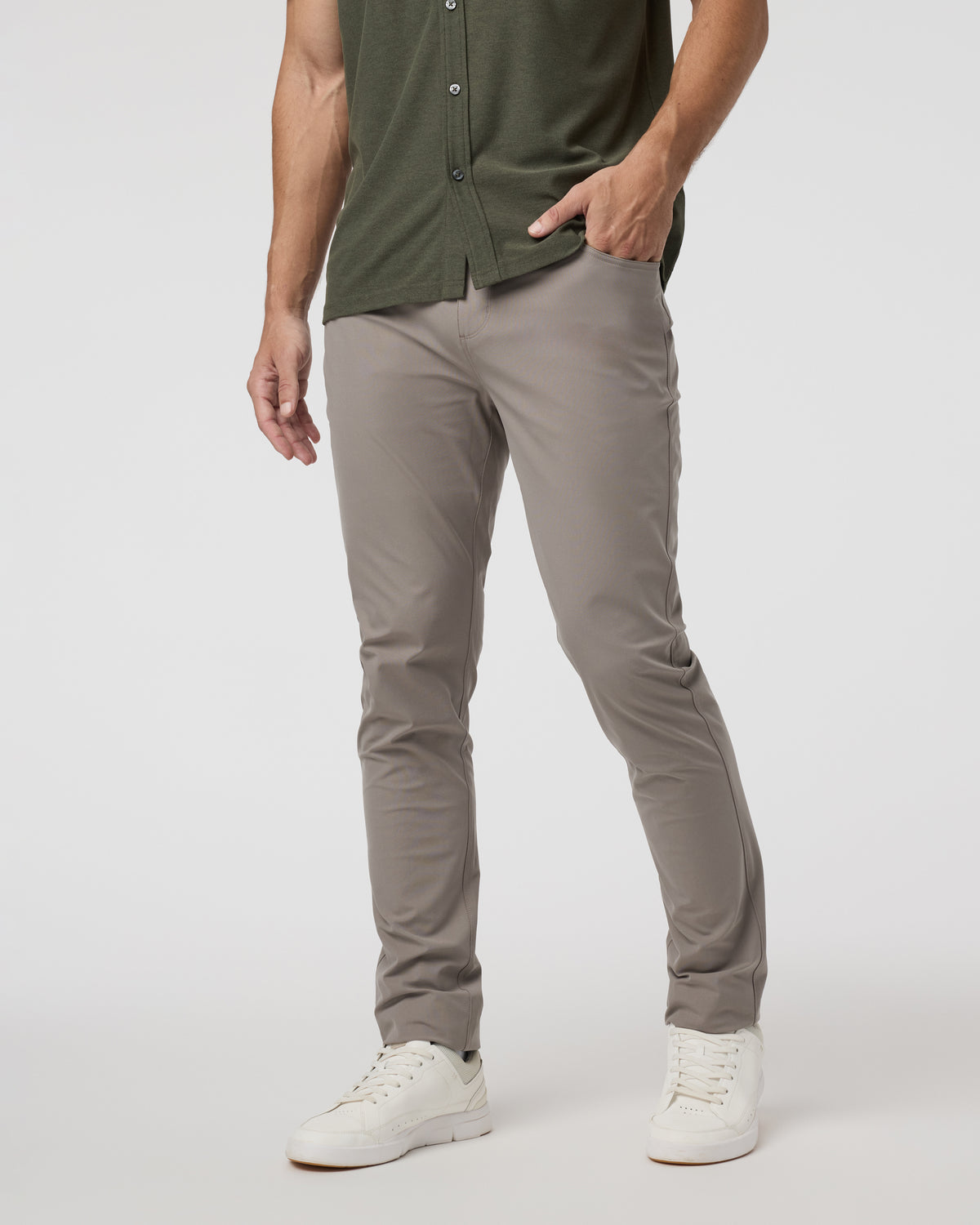 Meta Pant Athletic Slim 32" Mocha 5-Pocket Pants - Image 4