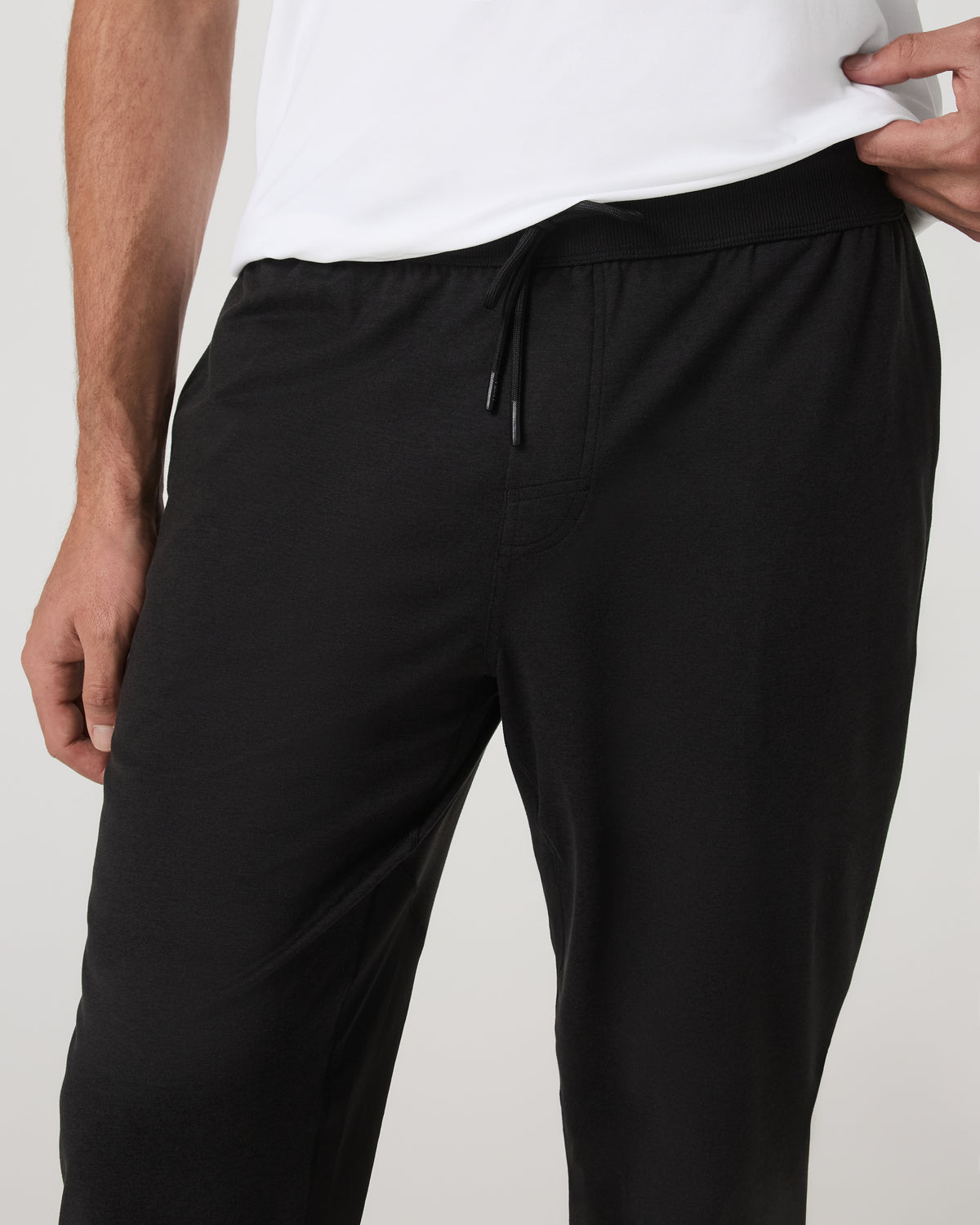 Men's Coronado Mixed Media Sweatpant 28" Black Heather - Image 2