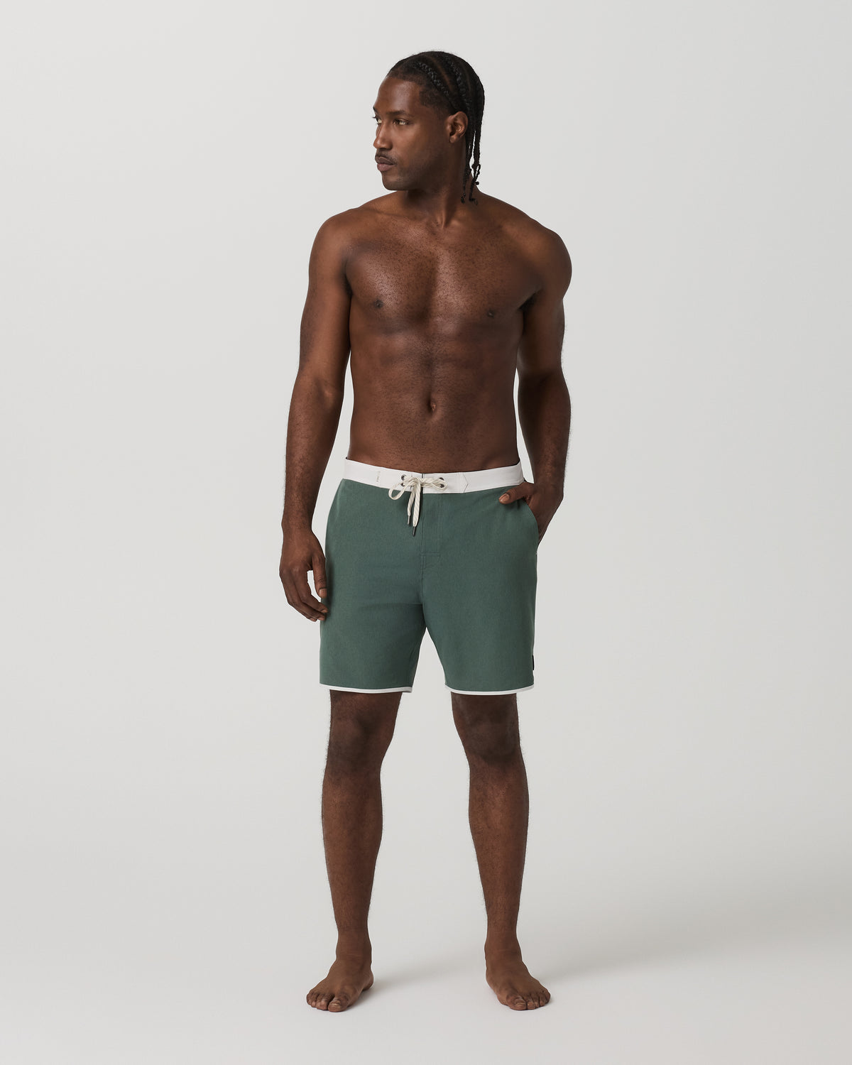 Men's Cruise Boardshort 7" Agate Green Linen Texture