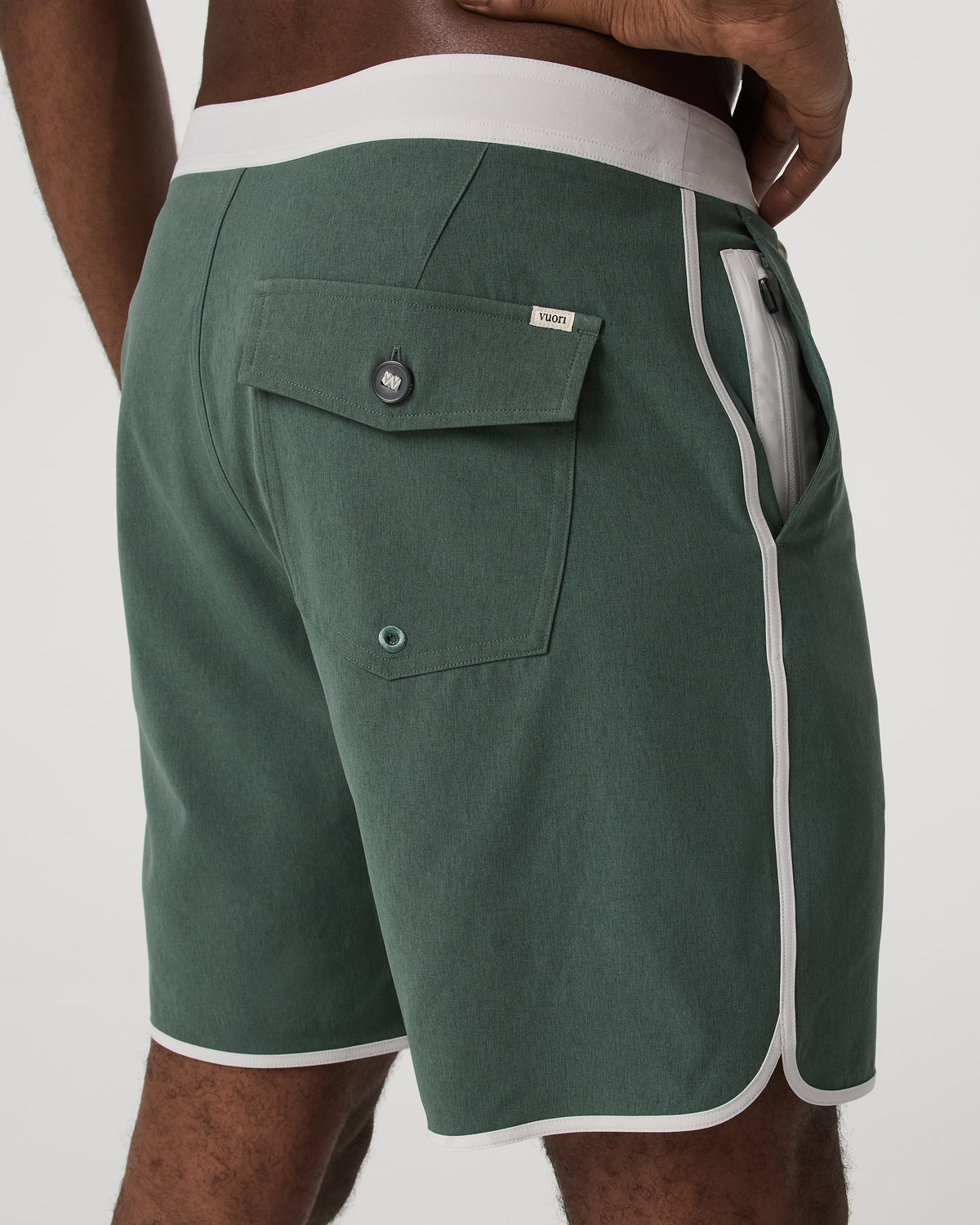Men's Cruise Boardshort 7" Agate Green Linen Texture - Image 2