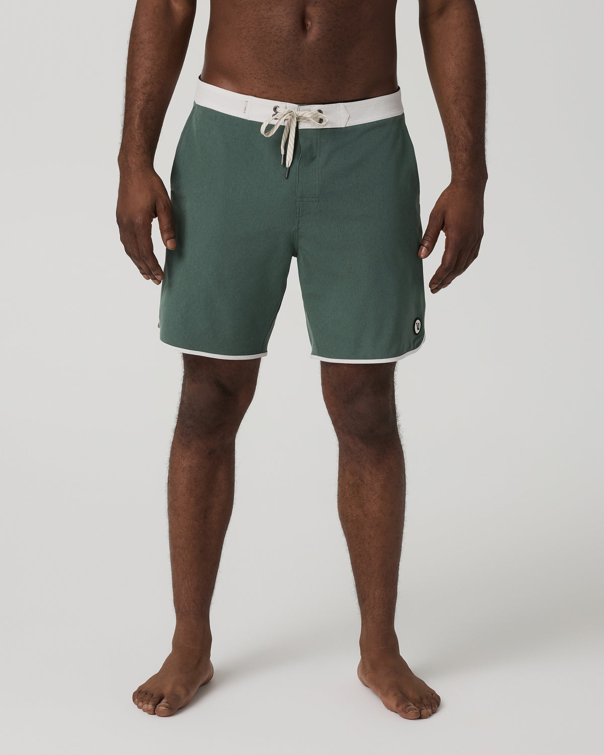 Men's Cruise Boardshort 7" Agate Green Linen Texture - Image 4