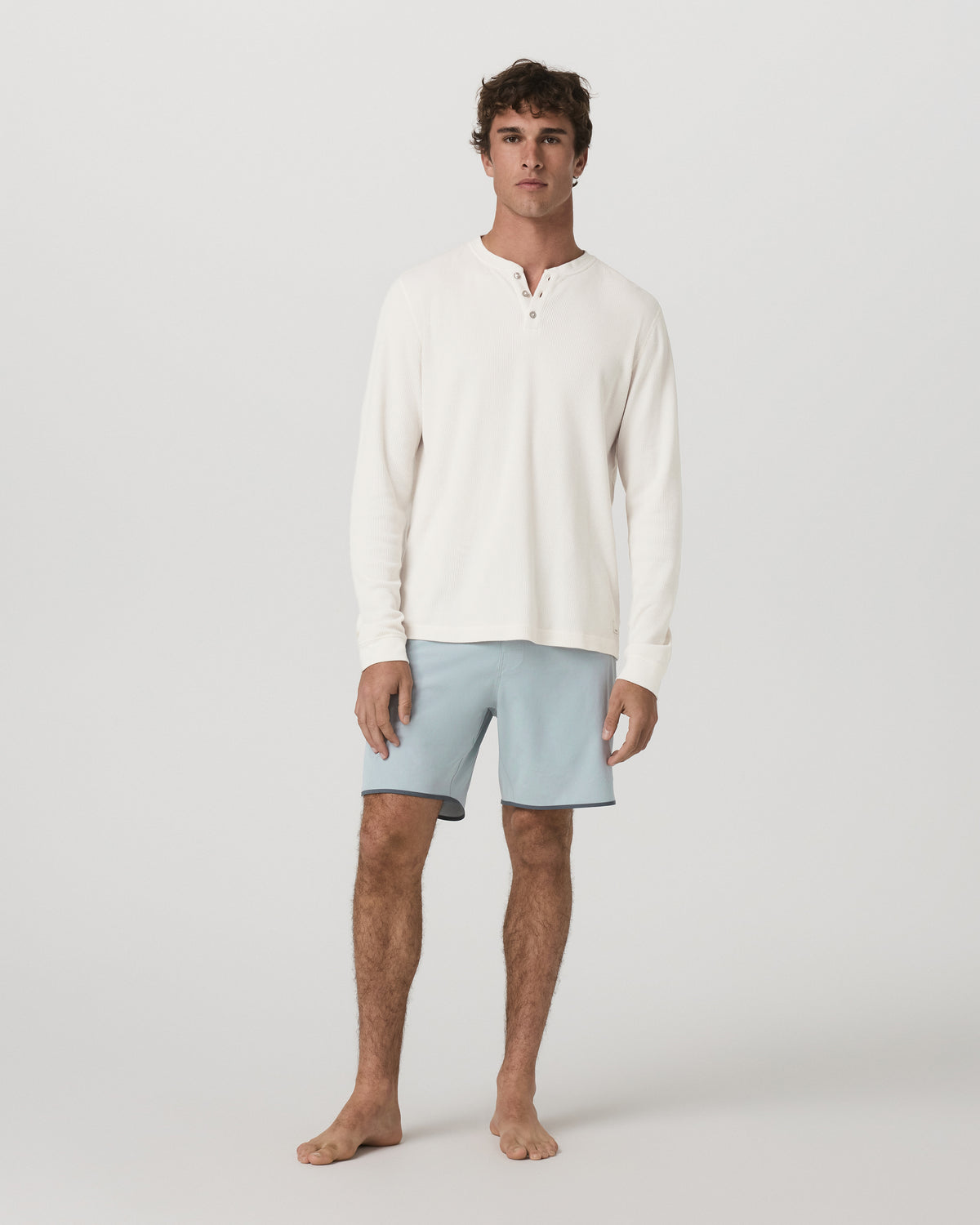 Cruise Boardshort 7" Men's Blue Haze Linen Swim Shorts - Image 5