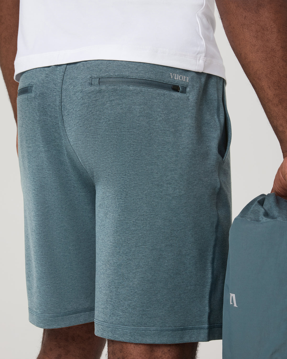 Men's Sunday Performance Short 8" Blue Sea Heather - Image 4