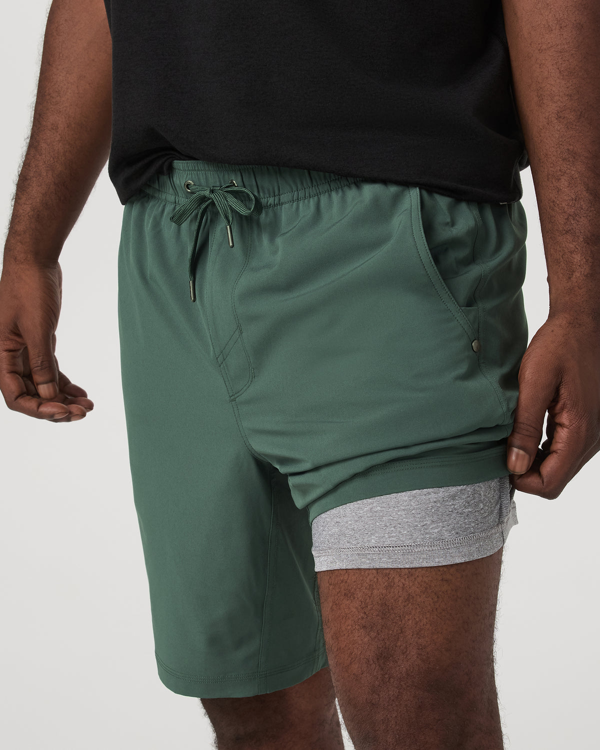 Kore Short Lined 9" Men's Agate Green Tonal Shorts - Image 2