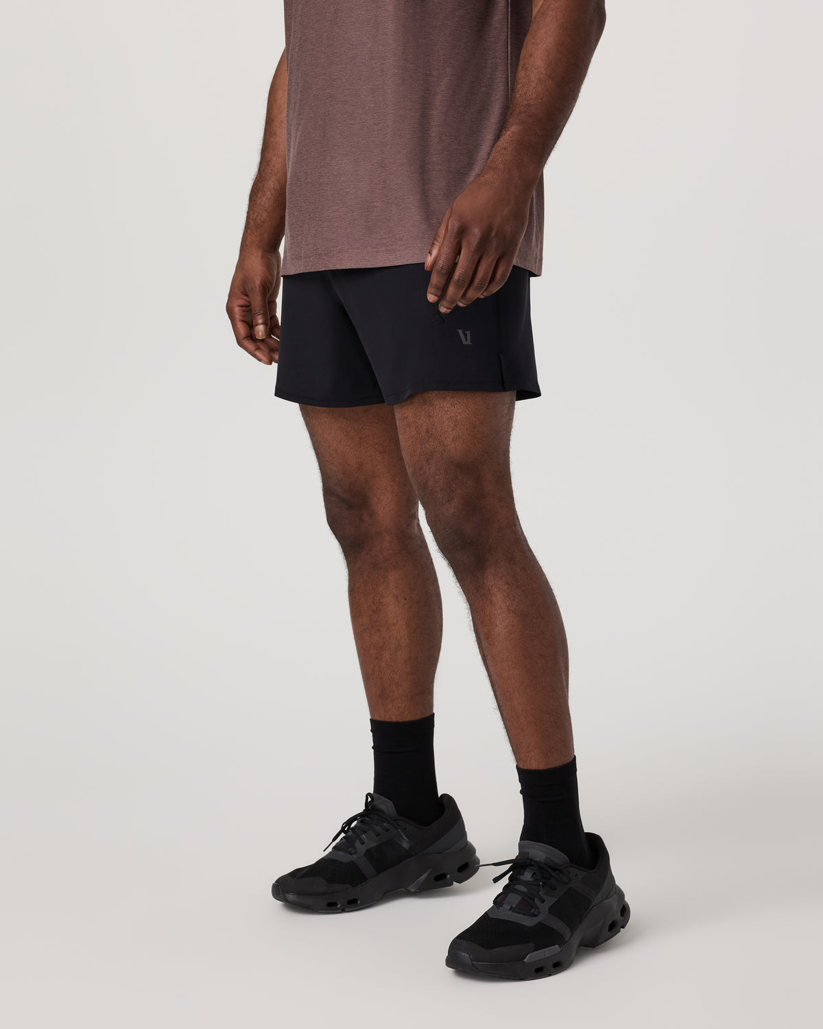 Qualify Short Lined 5" Men's Black Performance Shorts - Image 4