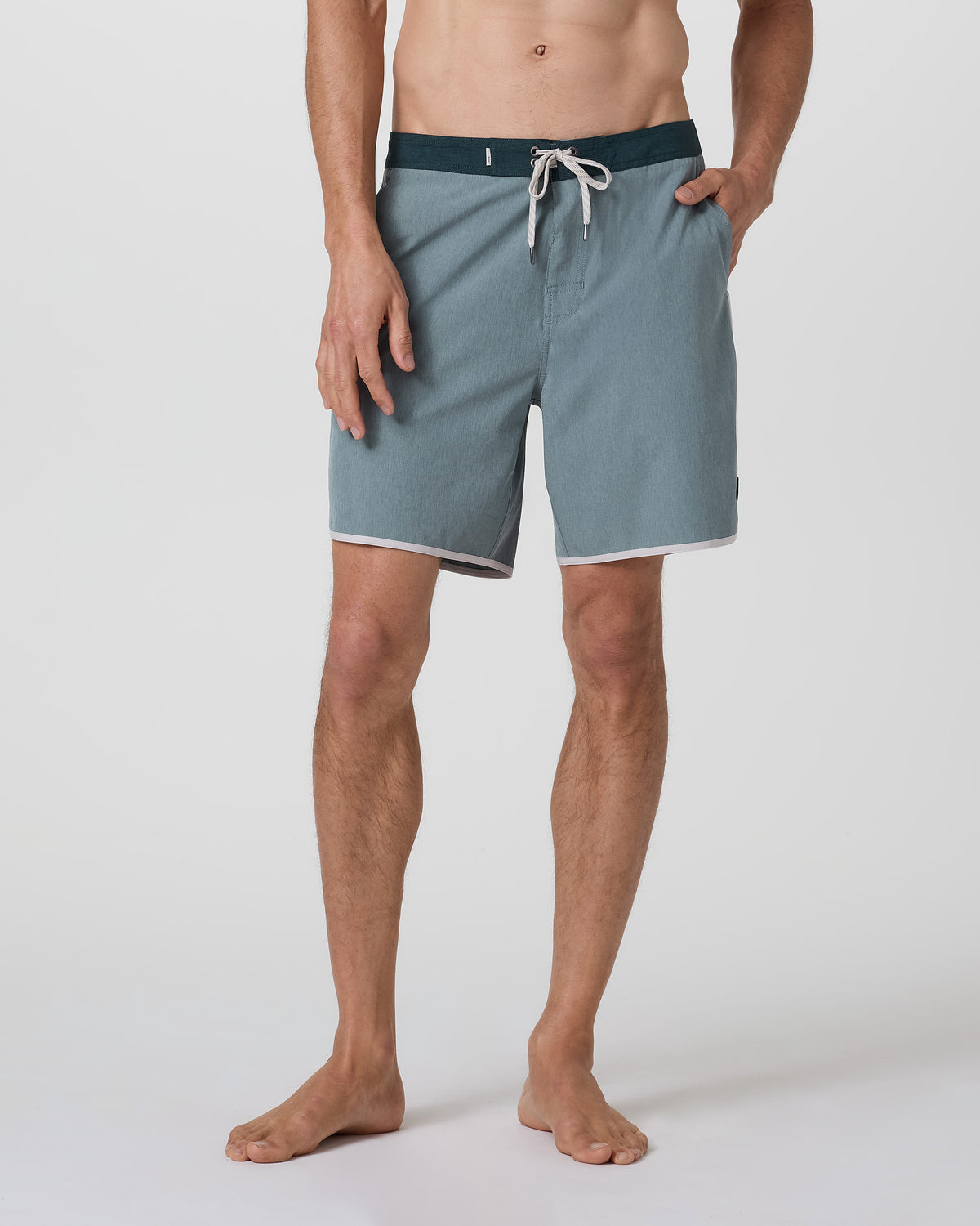 Cruise Boardshort Dusty Blue Linen Texture