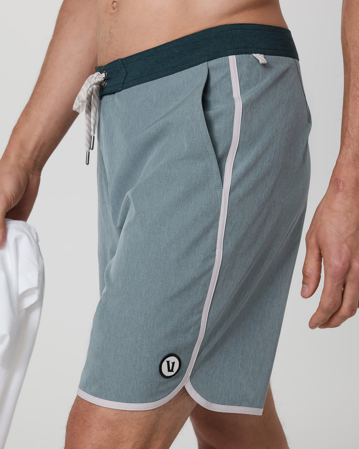 Cruise Boardshort Dusty Blue Linen Texture - Image 2