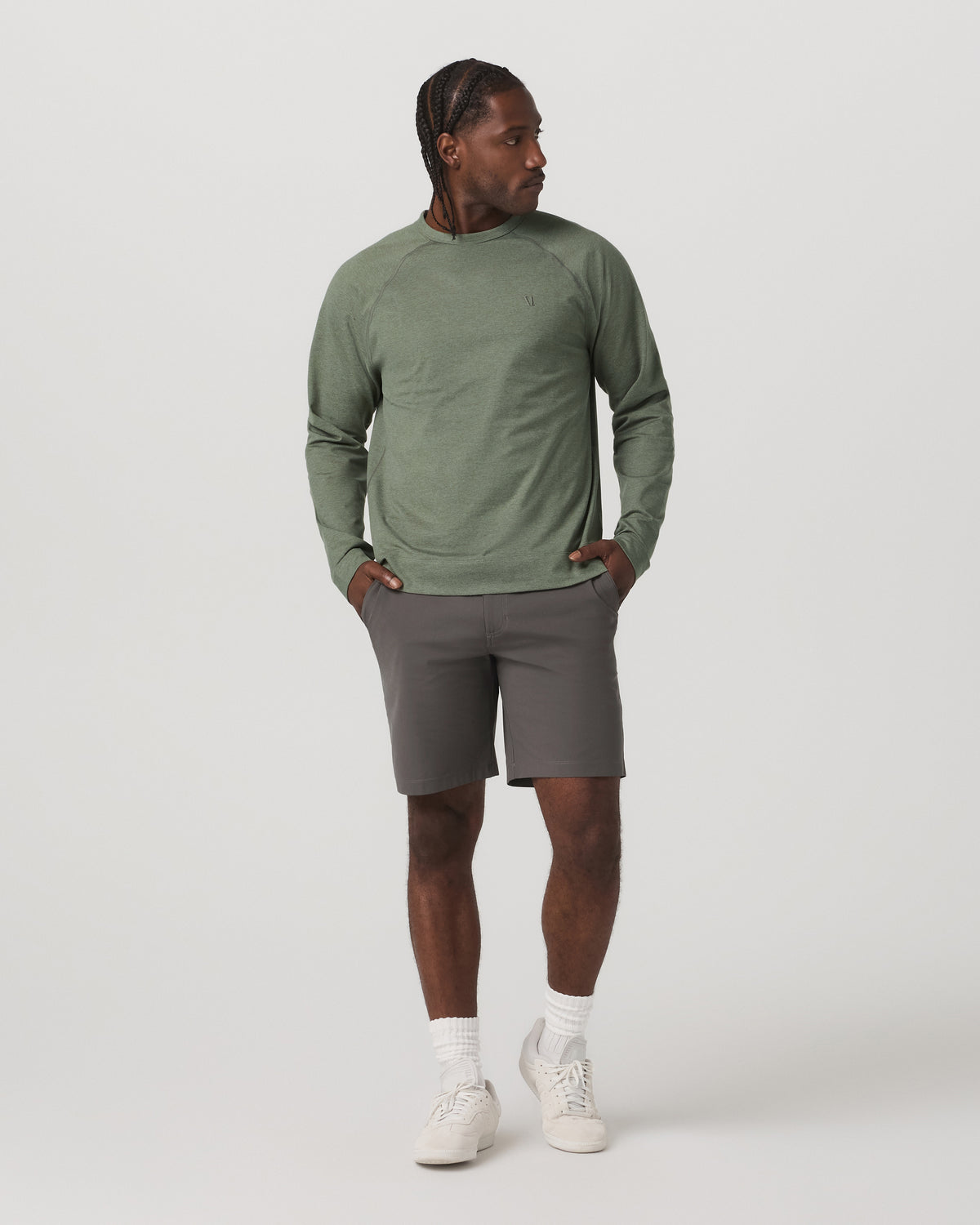Meta Short 8" Men's Warm Grey Classic Chino Shorts - Image 4