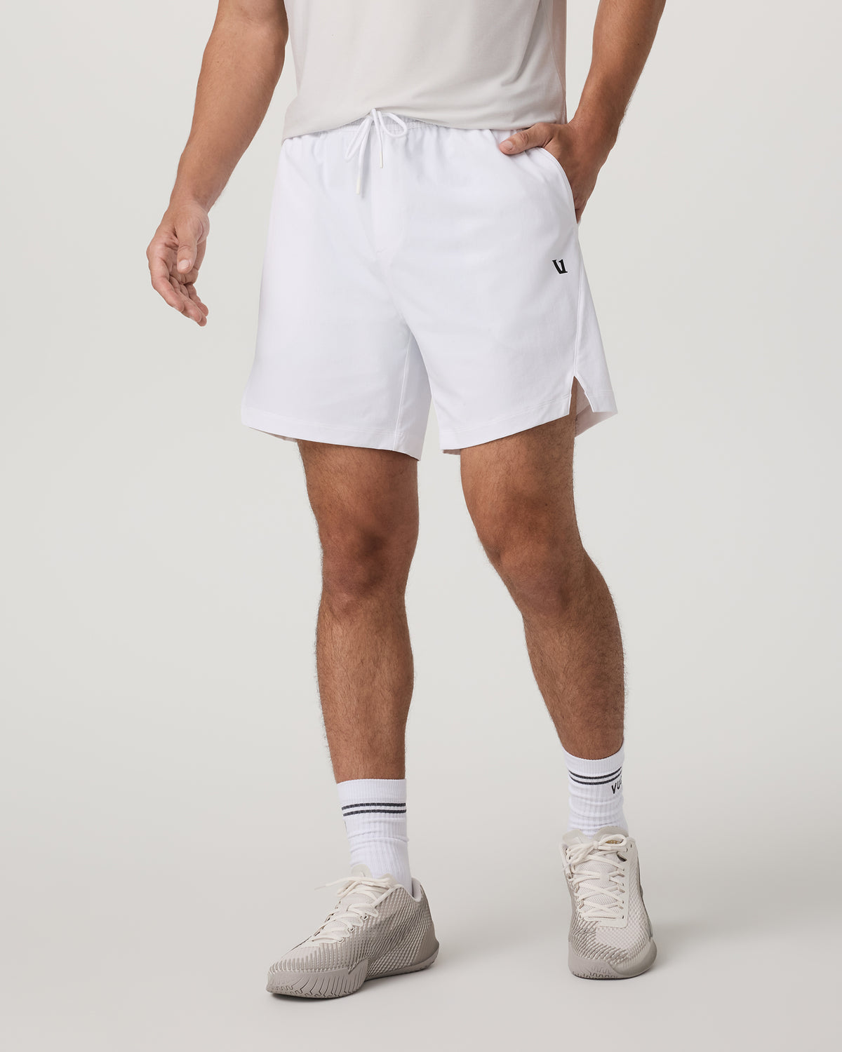 Crosscourt Short Unlined 7" Men's White Tennis Shorts - Image 3