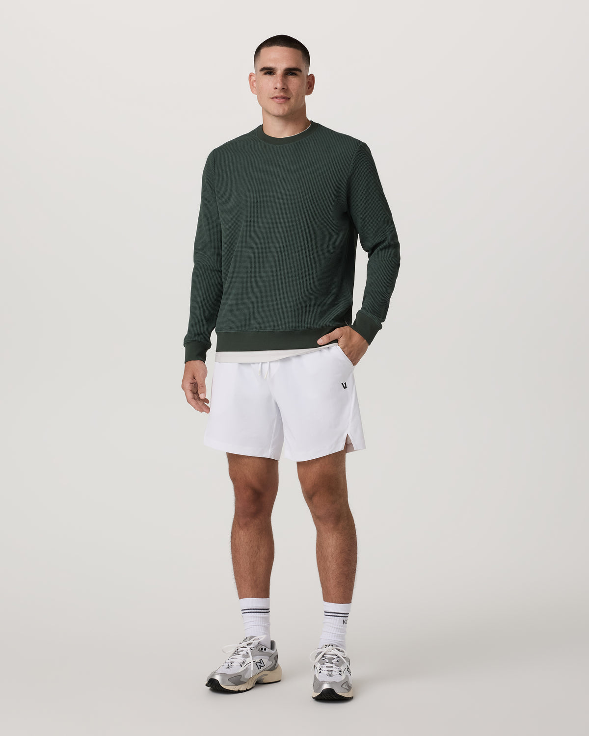 Crosscourt Short Unlined 7" Men's White Tennis Shorts - Image 5