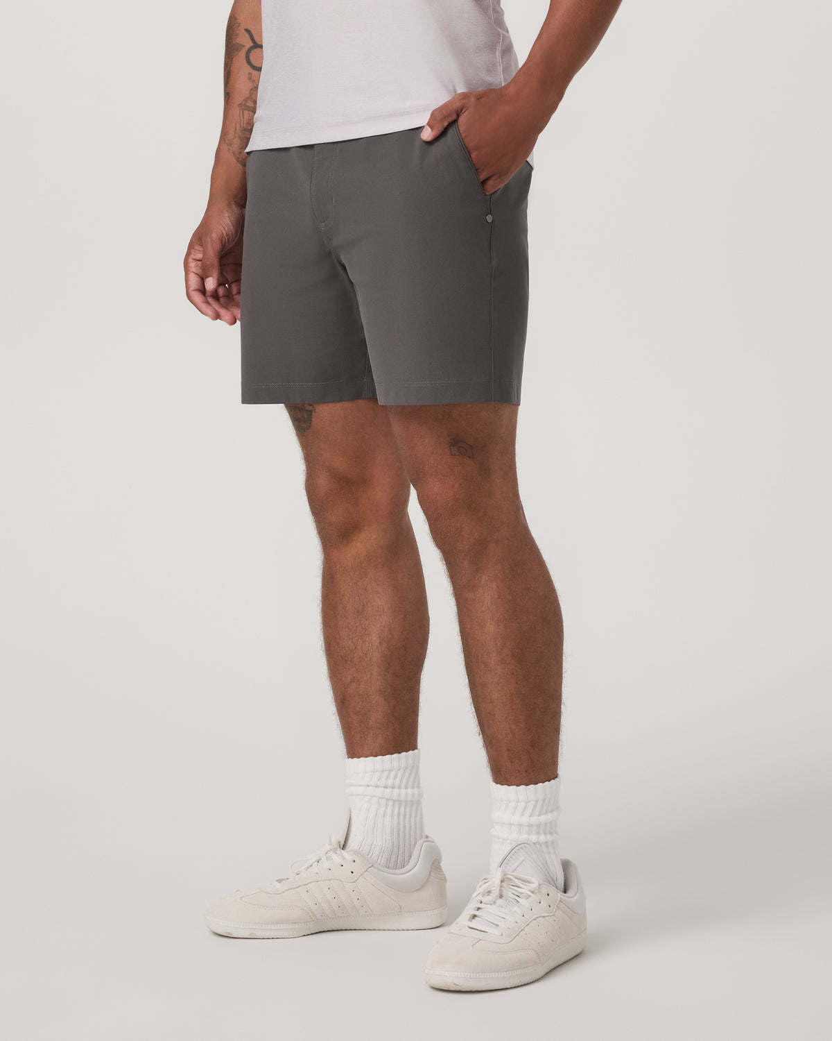 Meta Short 6" Men's Warm Grey Classic Chino Shorts - Image 5