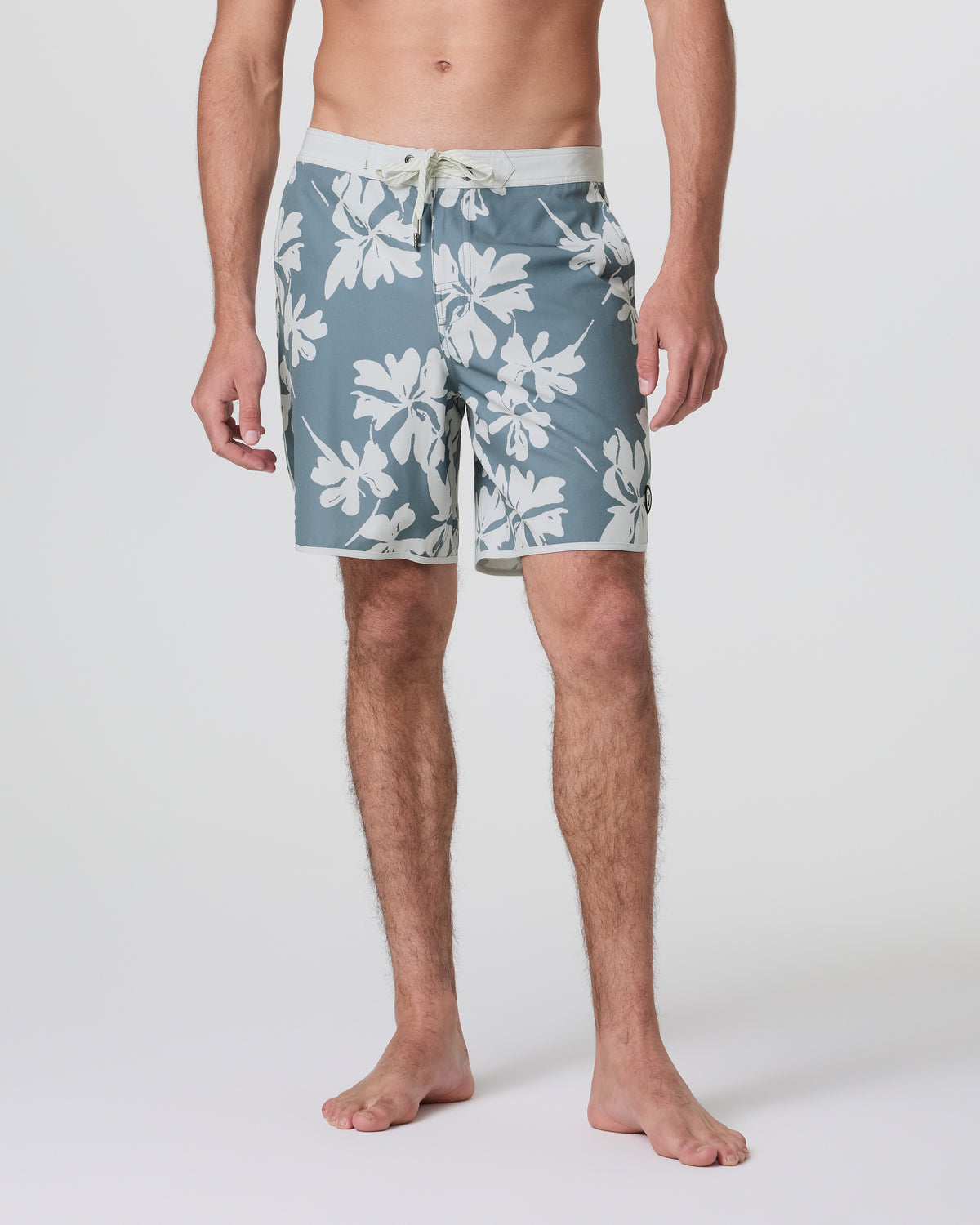 Cruise Boardshort Dusty Blue Plumeria