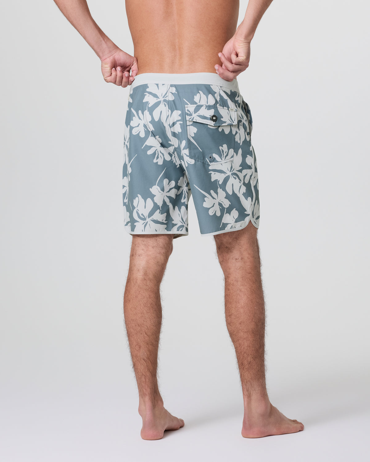Cruise Boardshort Dusty Blue Plumeria - Image 2