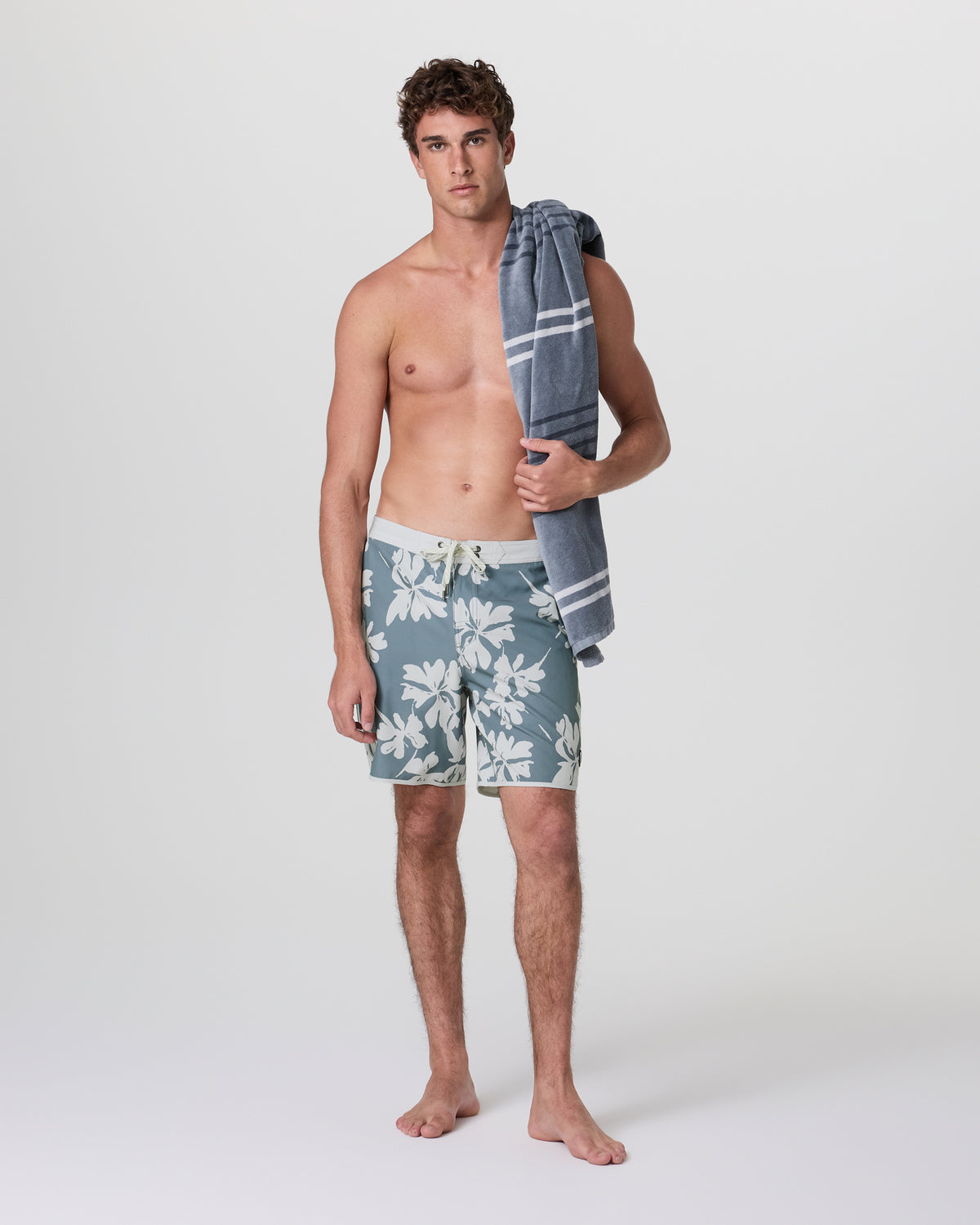 Cruise Boardshort Dusty Blue Plumeria - Image 3