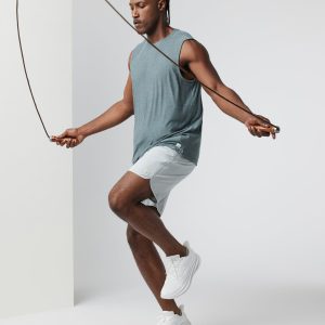 Banks Short Sky Grey Linen Texture Active Shorts