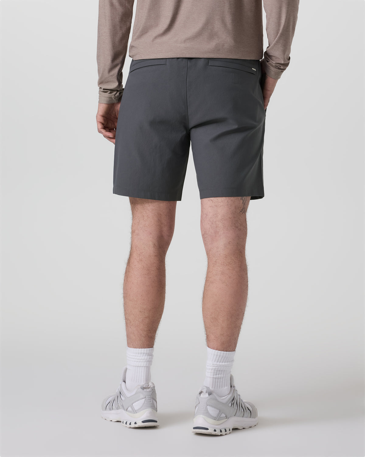 Cascade Crinkle Elastic Waist Short Classic Fit 8" Charcoal - Image 3