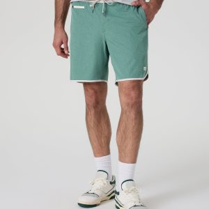 Banks Short Hedge Green Linen Texture