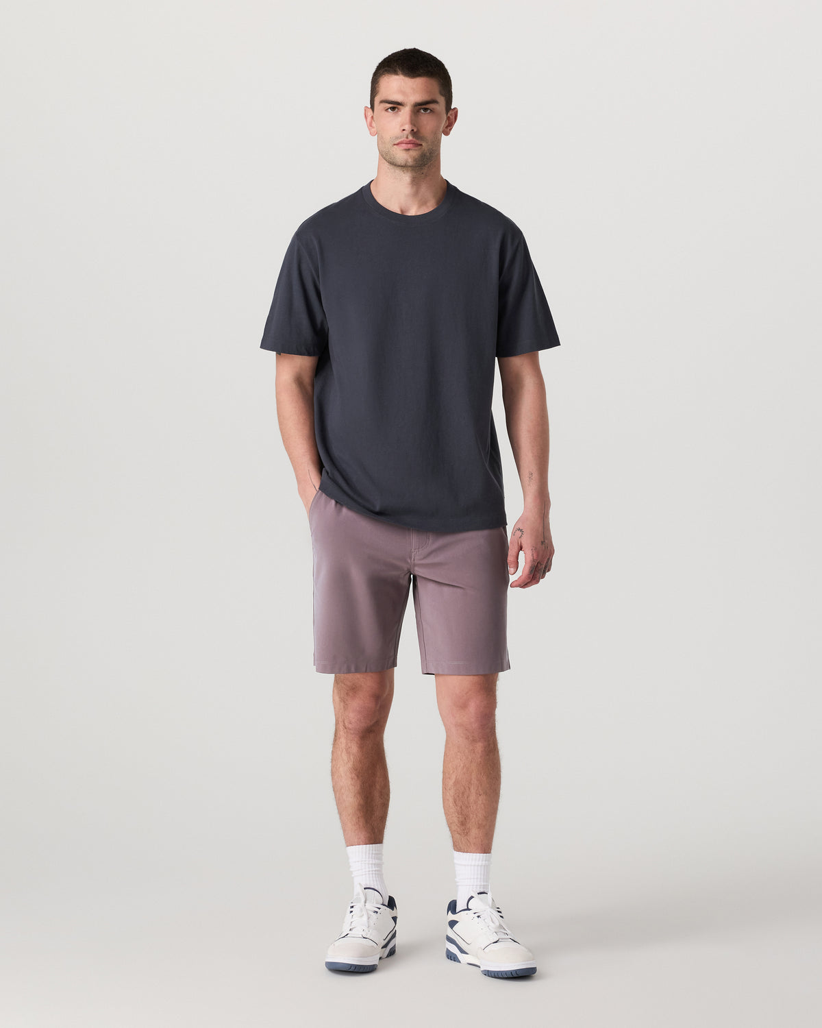 Meta Short 8" Men's Dusty Plum Classic Chino Shorts - Image 4