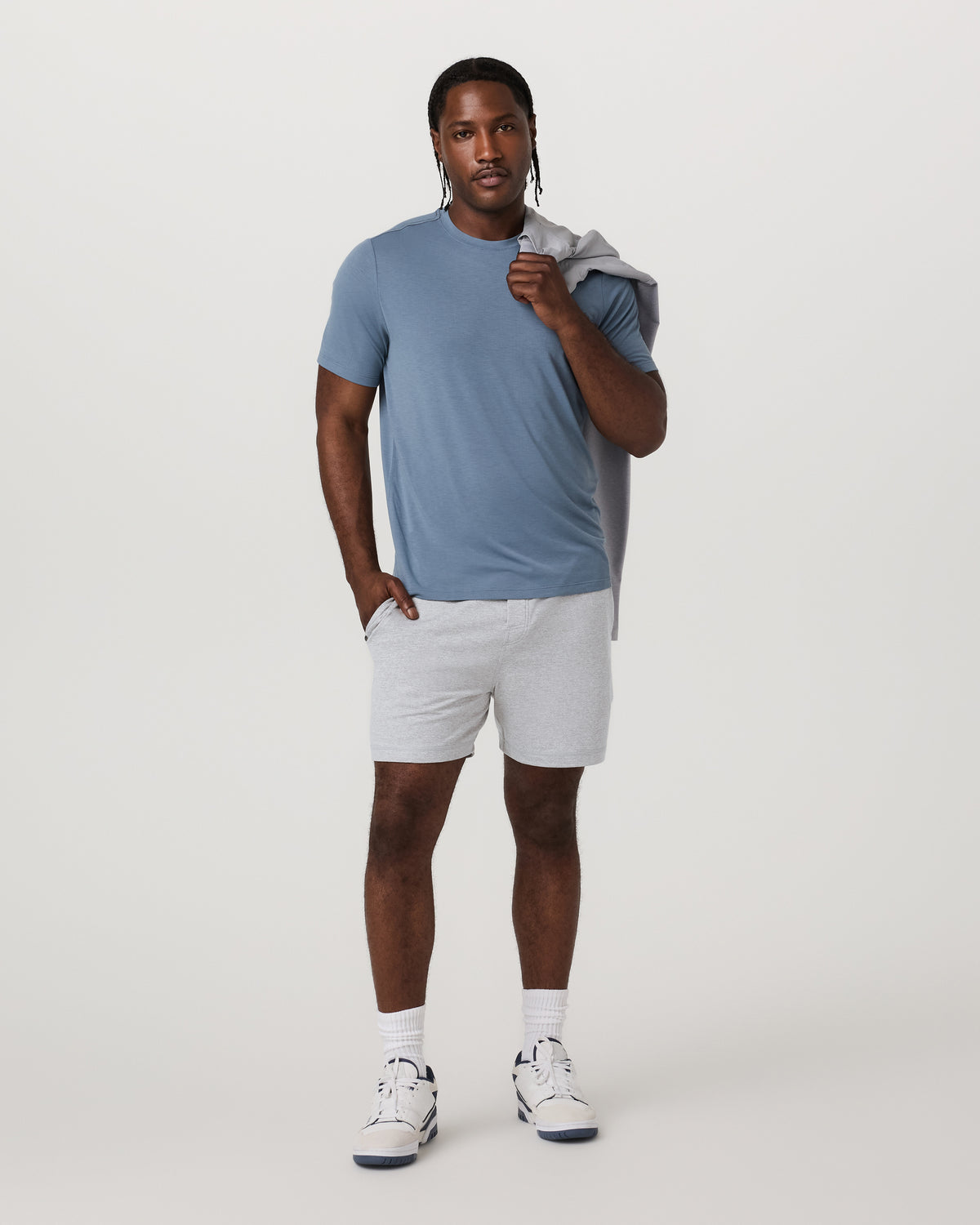 Coronado Short 5" Men's Light Heather Grey Lounge Short - Image 4