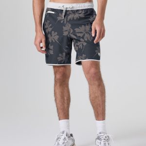 Banks Short Dark Pewter Plumeria Athletic Shorts