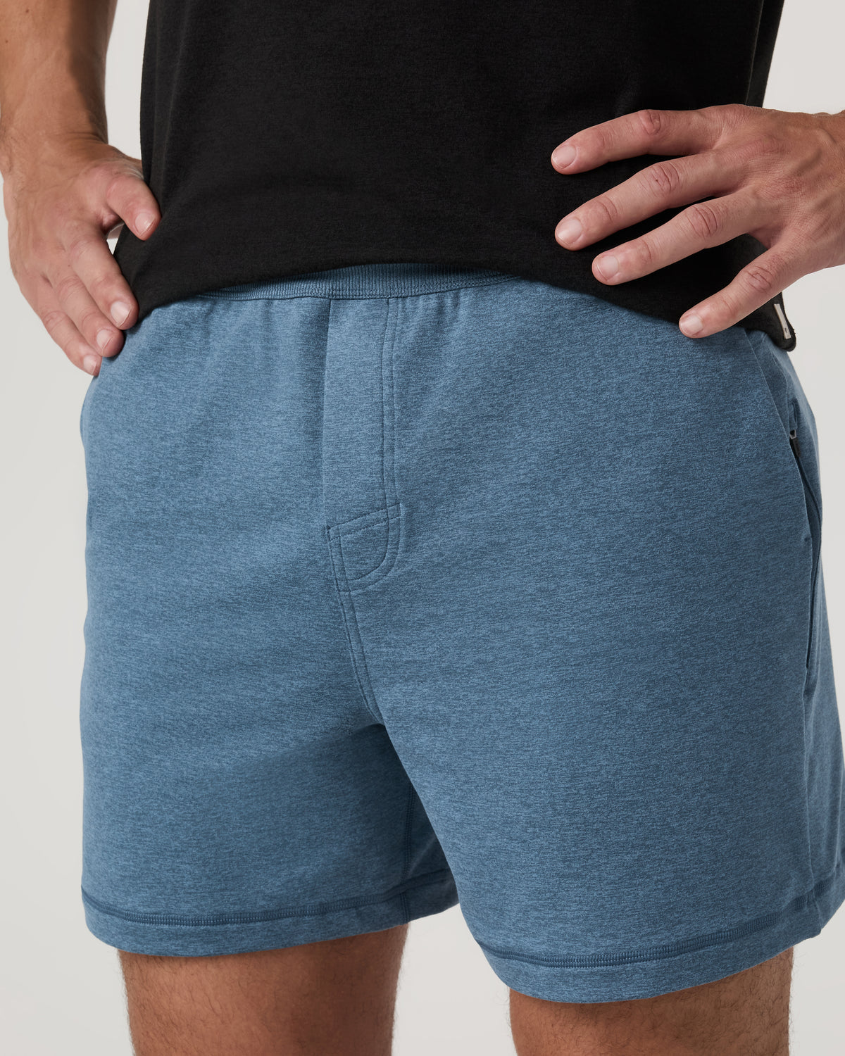 Coronado Short 5" Men's Pool Blue Heather Lounge Shorts - Image 2