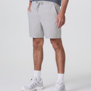 Cascade Crinkle Elastic Waist Short Classic Fit 8" Fog