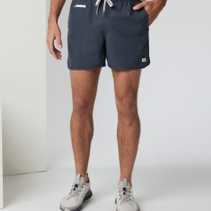 Banks Short 5" Navy Linen Texture Athletic Shorts