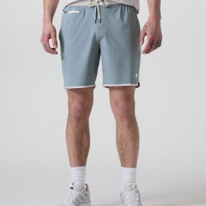 Banks Short Dusty Blue Slub Stripe Athletic Shorts