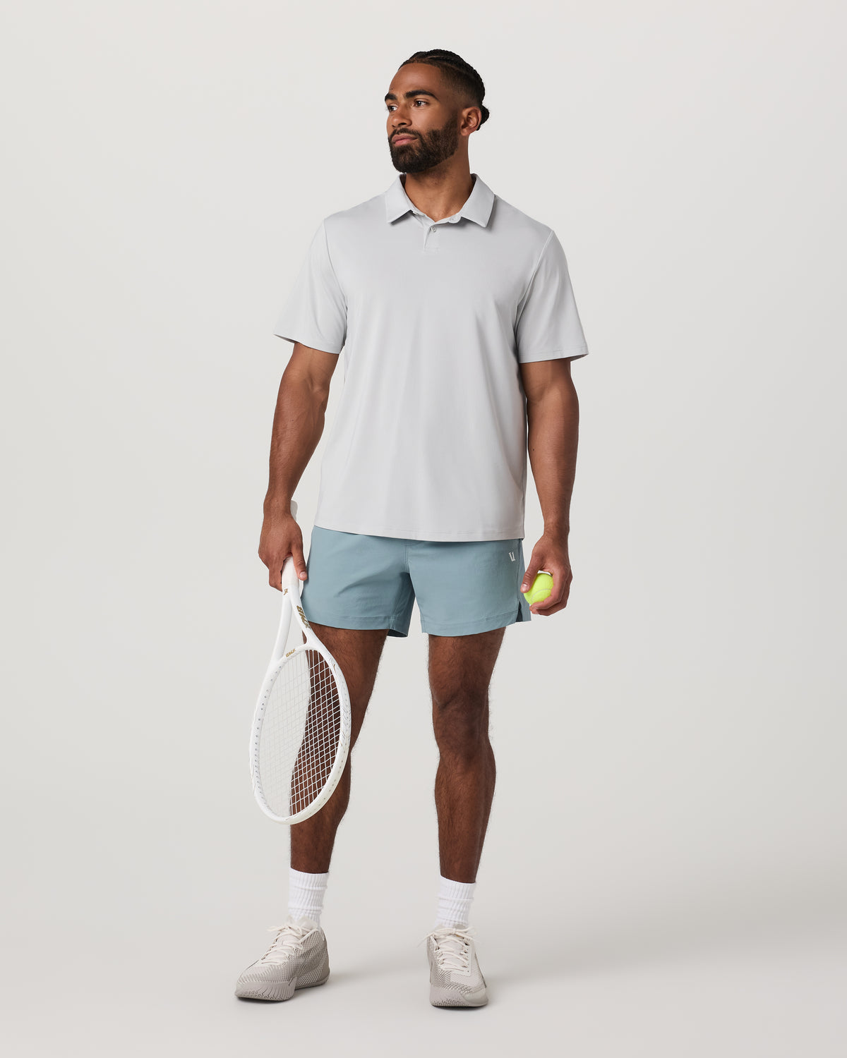 Crosscourt Short Unlined 5" Men's Mist Tennis Shorts - Image 4