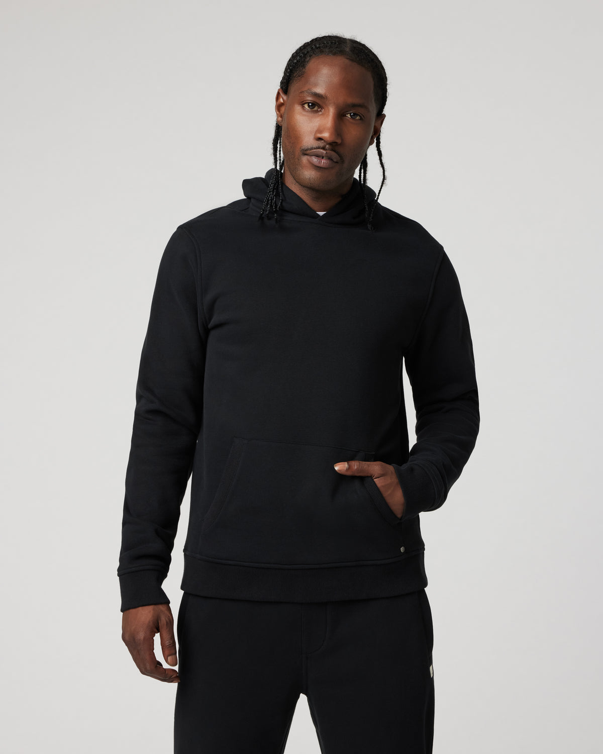 Seaside Pullover Hoodie Men's Black Fleece Hoodie