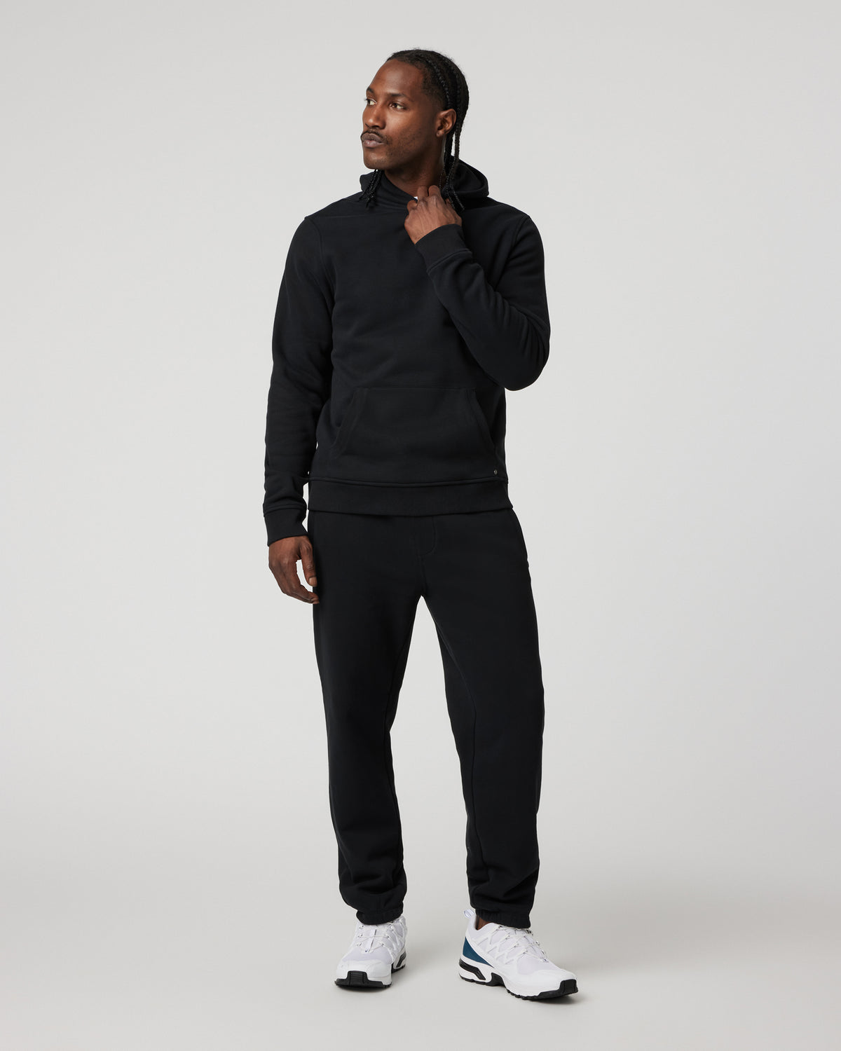 Seaside Pullover Hoodie Men's Black Fleece Hoodie - Image 3