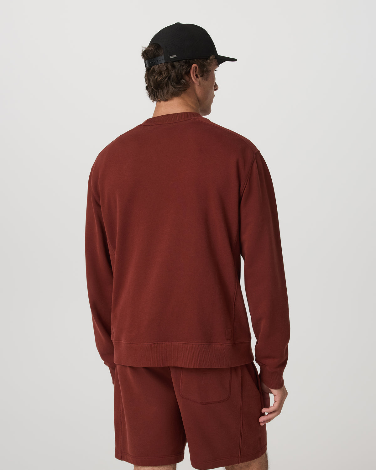 Cypress Vintage Crew Men's Firebrick Fleece Pullover - Image 3