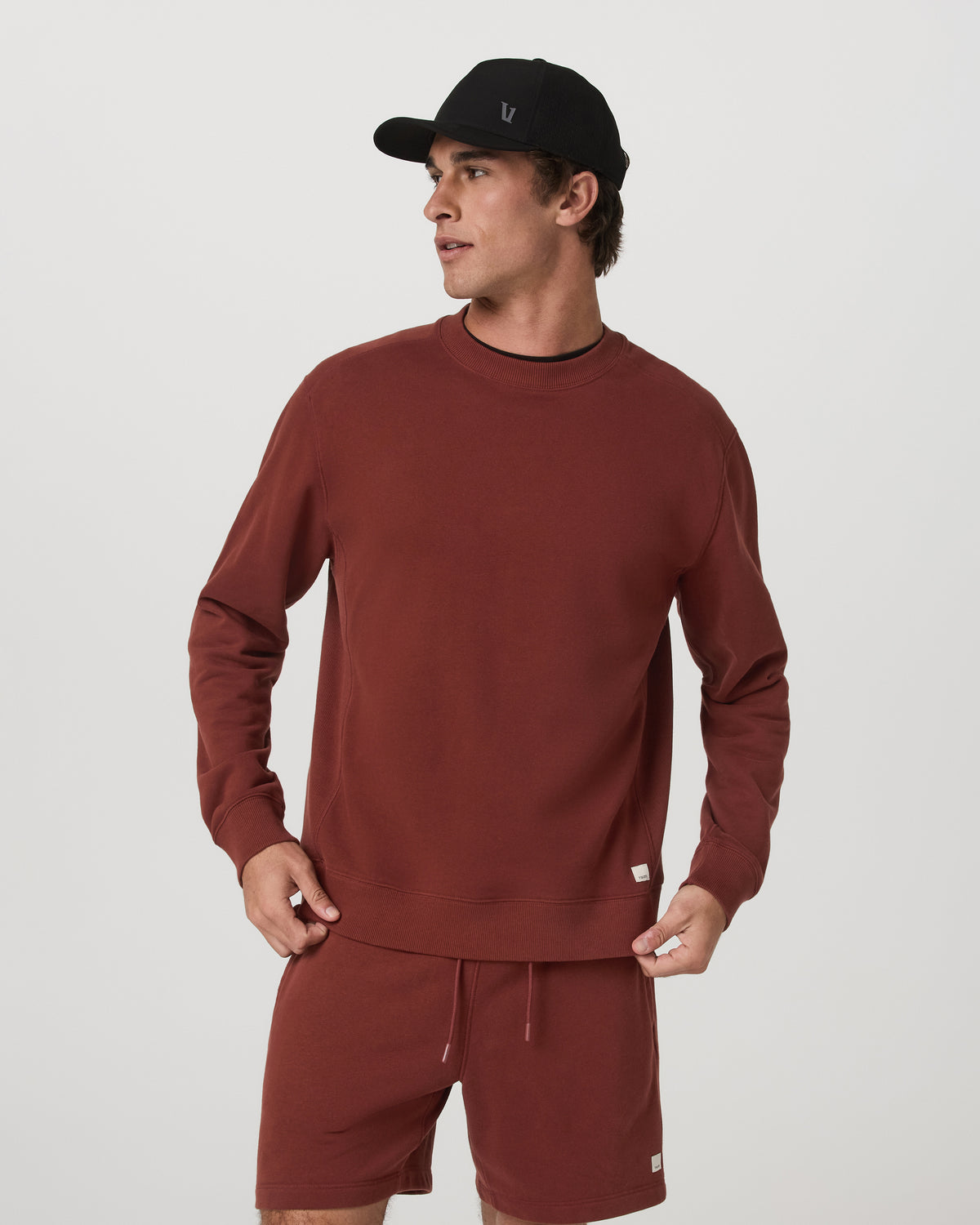 Cypress Vintage Crew Men's Firebrick Fleece Pullover - Image 5