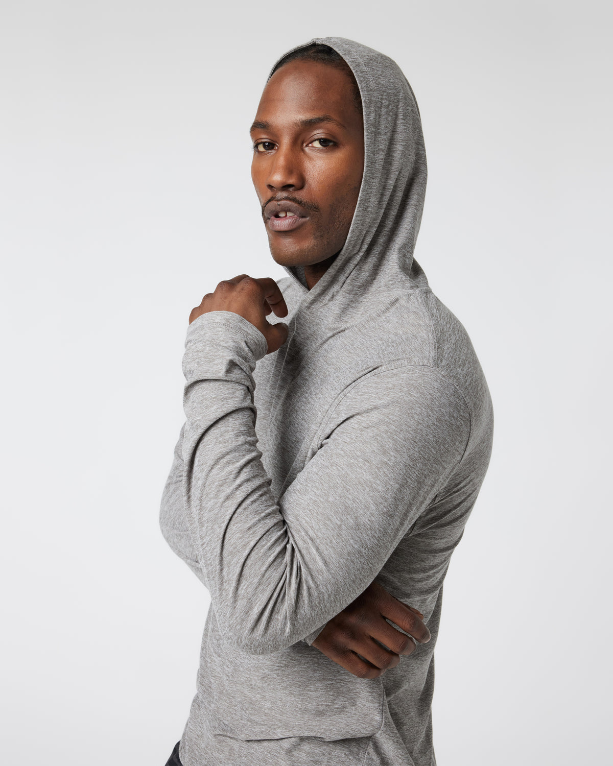 Strato Tech Hoodie Men's Heather Grey Workout Hoodie