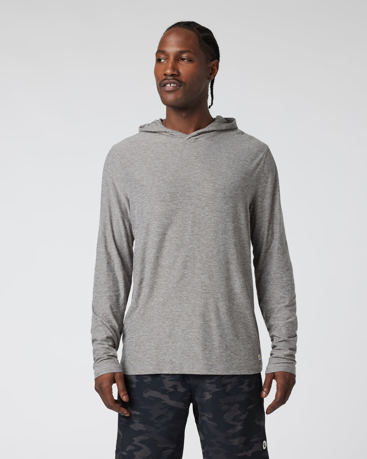 Strato Tech Hoodie Men's Heather Grey Workout Hoodie - Image 2