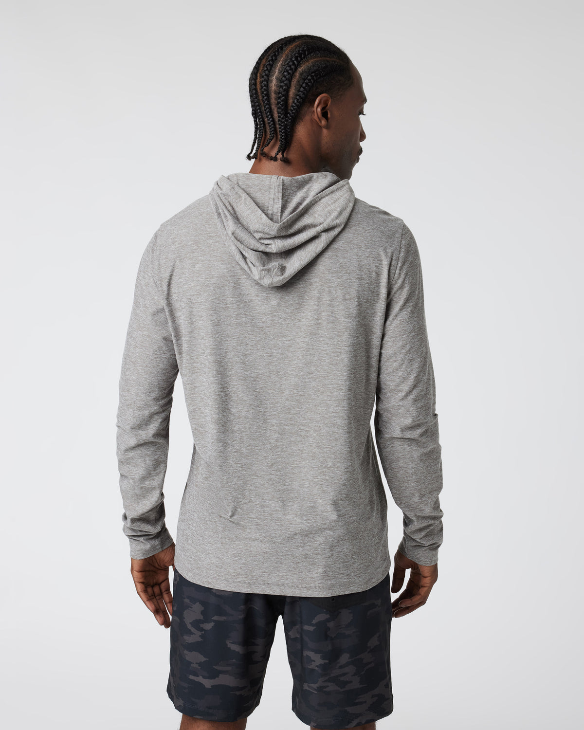 Strato Tech Hoodie Men's Heather Grey Workout Hoodie - Image 3
