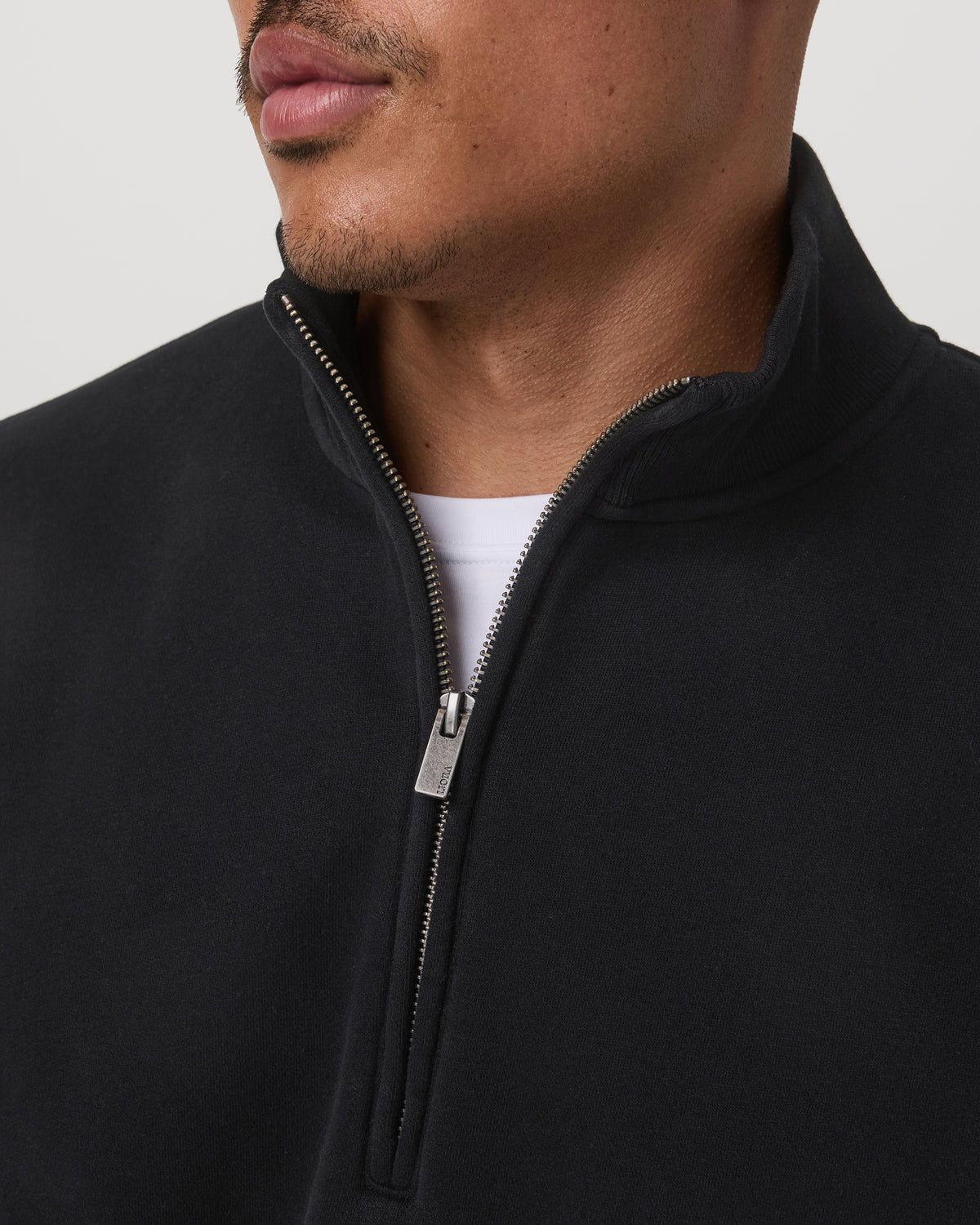 Seaside 1/2 Zip Classic Men's Black Pullover - Image 2