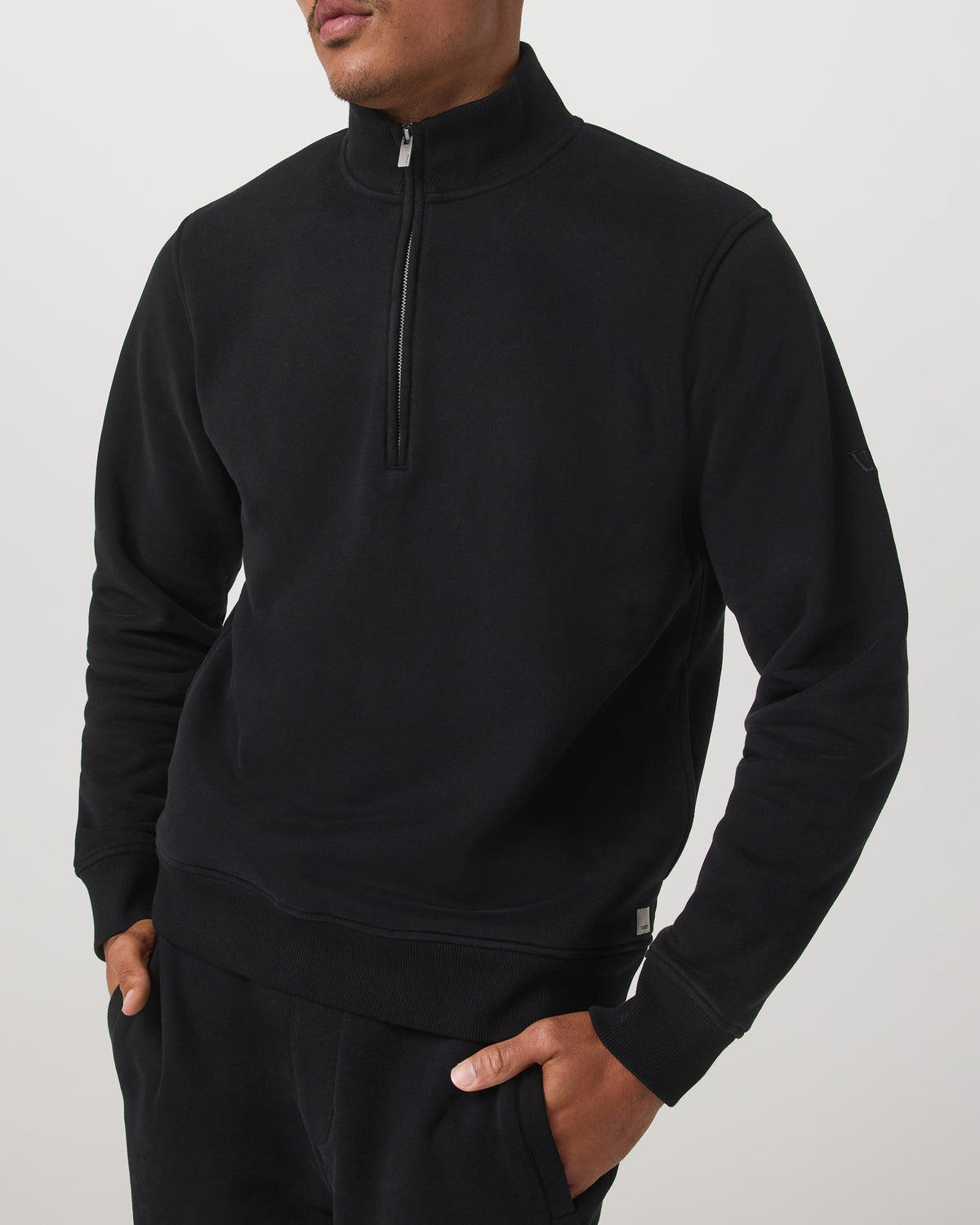 Seaside 1/2 Zip Classic Men's Black Pullover - Image 5